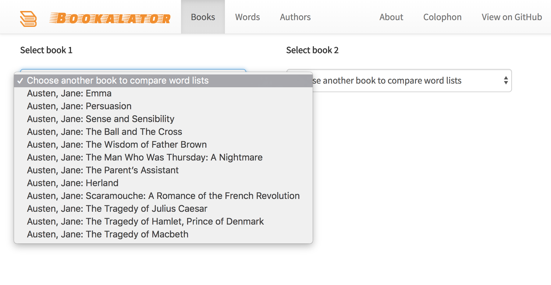 BookalatorJS's book selector